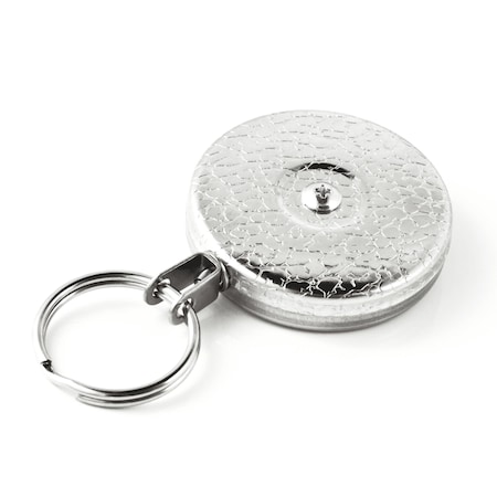 Key-Bak Industrial Heavy Duty Self Retracting Reel 48in Stainless Steel Cable, Plain Back, Split Ring, 5PK 0481-002